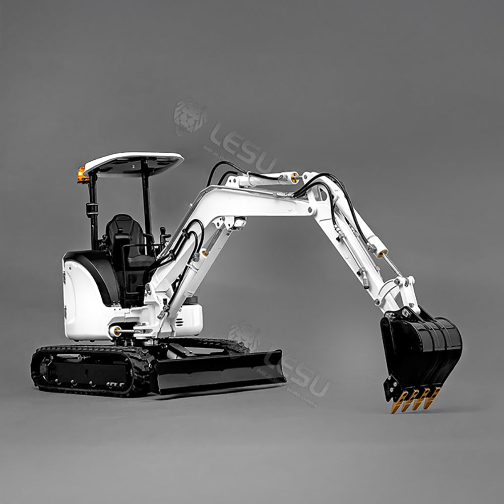 LESU 1/14 RC Hydraulic Excavator PC30 Mini Machine Toys Light Pump Metal Radio Controlled Digger Model 6CH Plunger-type Valve
