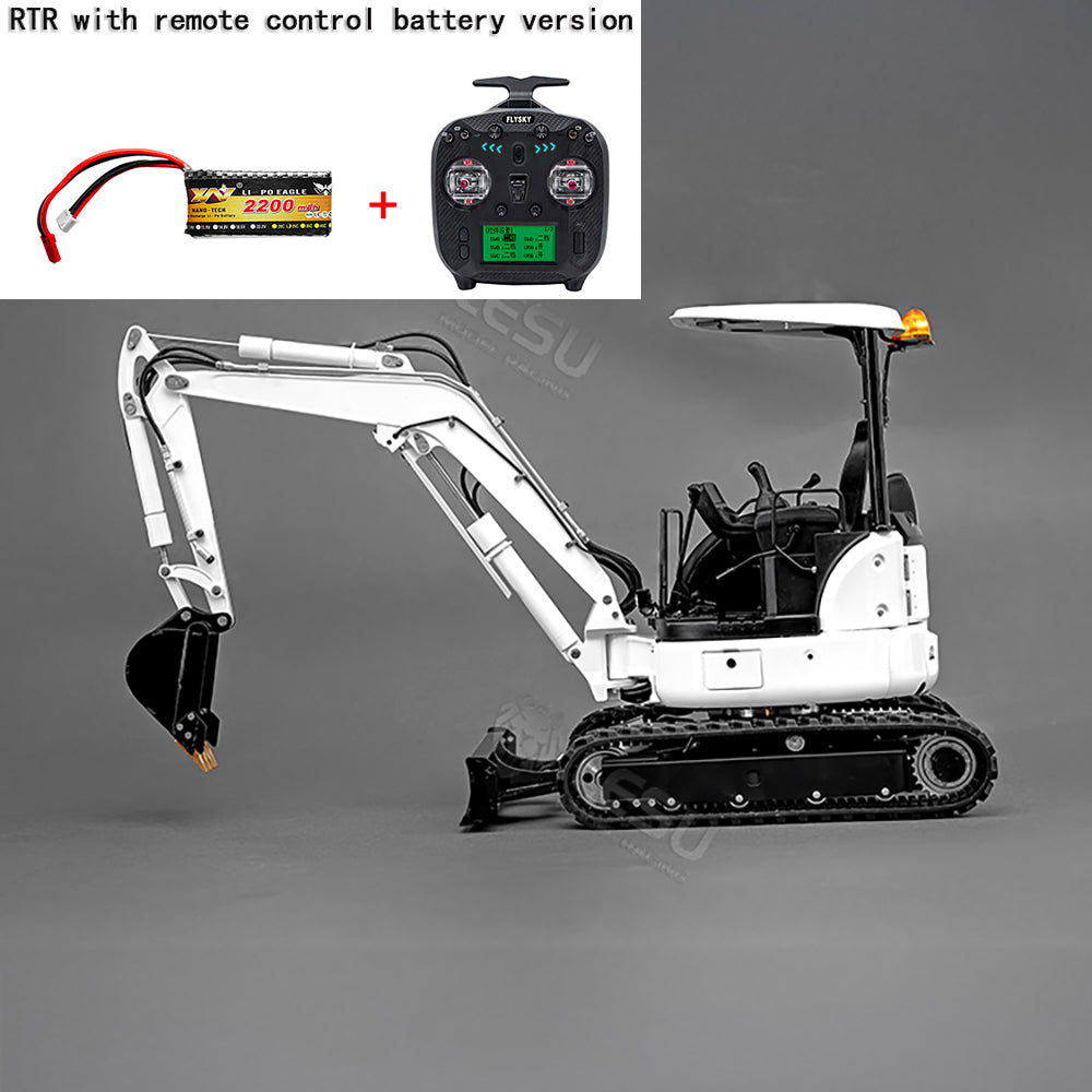 LESU 1/14 RC Hydraulic Excavator PC30 Mini Machine Toys Light Pump Metal Radio Controlled Digger Model 6CH Plunger-type Valve
