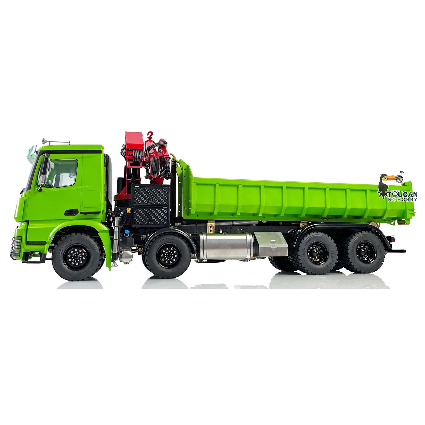 LESU 1/14 8x8 RC Métal Peint Assemblé RTR Camion Basculeur Hydraulique Avec Grue Z0017