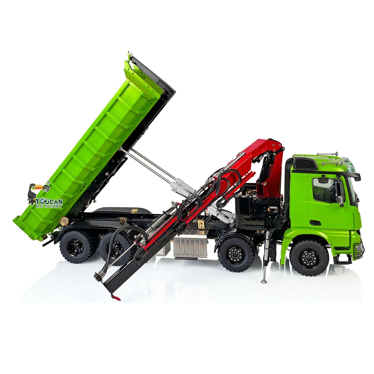 LESU 1/14 8x8 RC Métal Peint Assemblé RTR Camion Basculeur Hydraulique Avec Grue Z0017