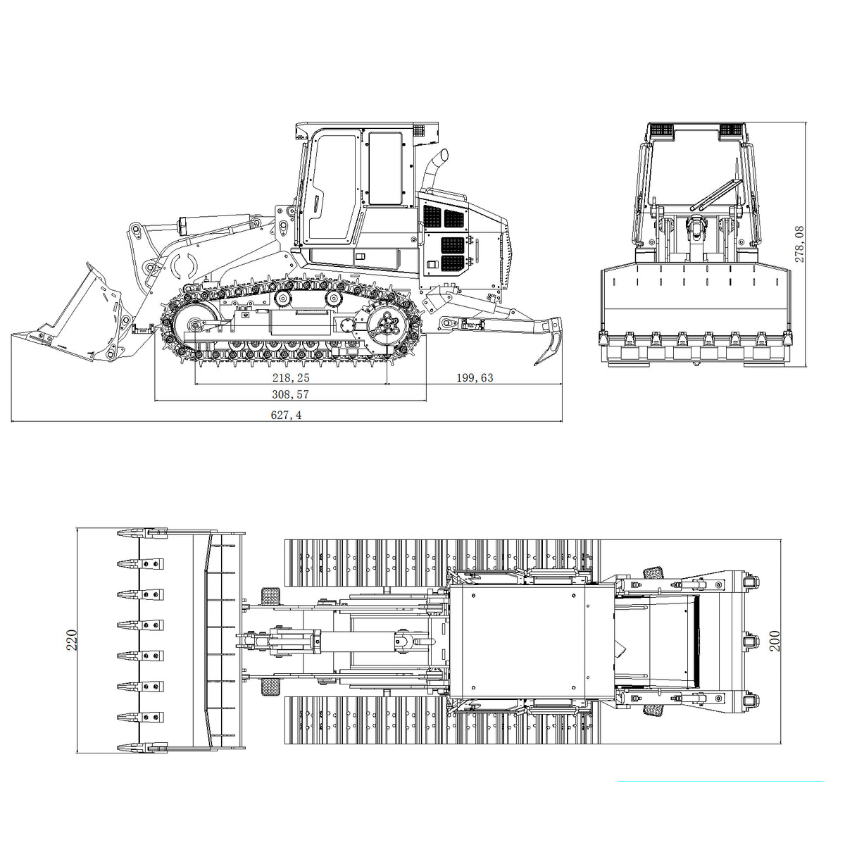JDModel 1/14 Metal RC Hydraulic Tracked Loader JDM-188 963D 3CH Valve Pump Construction Car I6S Radio RTR Model Light 201 Sound