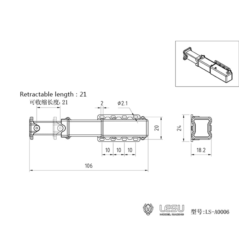 LESU Metal Electric Lifting Legs 30A ESC for 1/14 RC Hydraulic Trailer Trucks