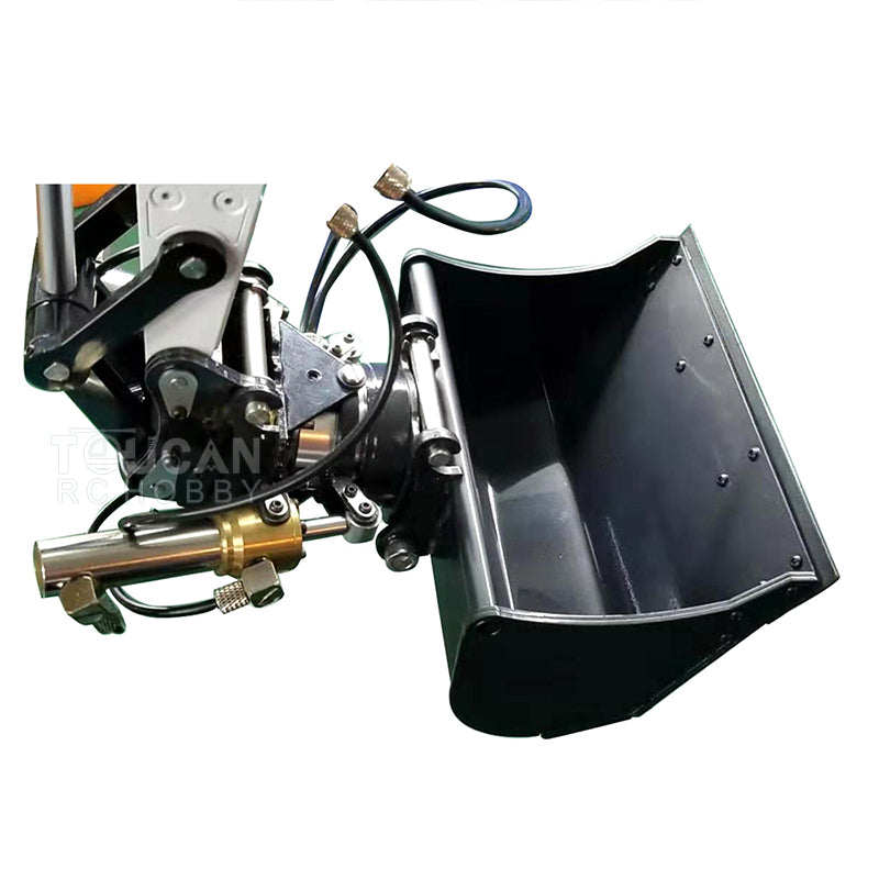 MTM Métal Hydraulique Inclinable Godet Rotatif Flèche Télescopique Griffe pour 1/14 EC380 946 RC Excavatrice Hydraulique Excavatrice