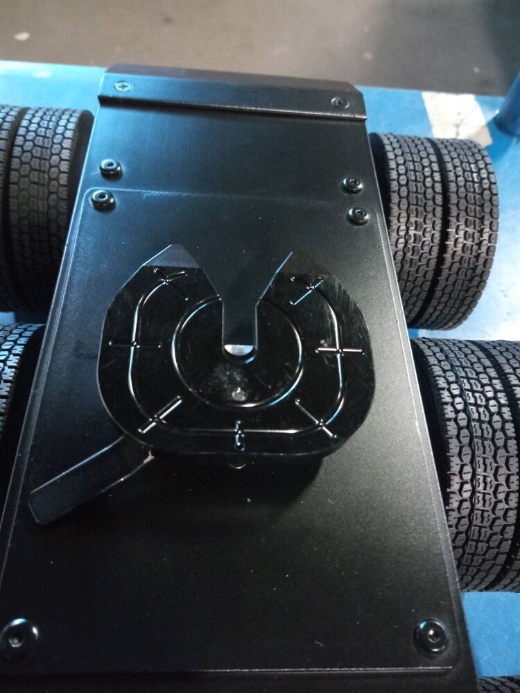 Second Hand US Stock Metal 3 Axles Trailer with Fifth-wheel Traction for 1/14 RC Truck LESU Car Model