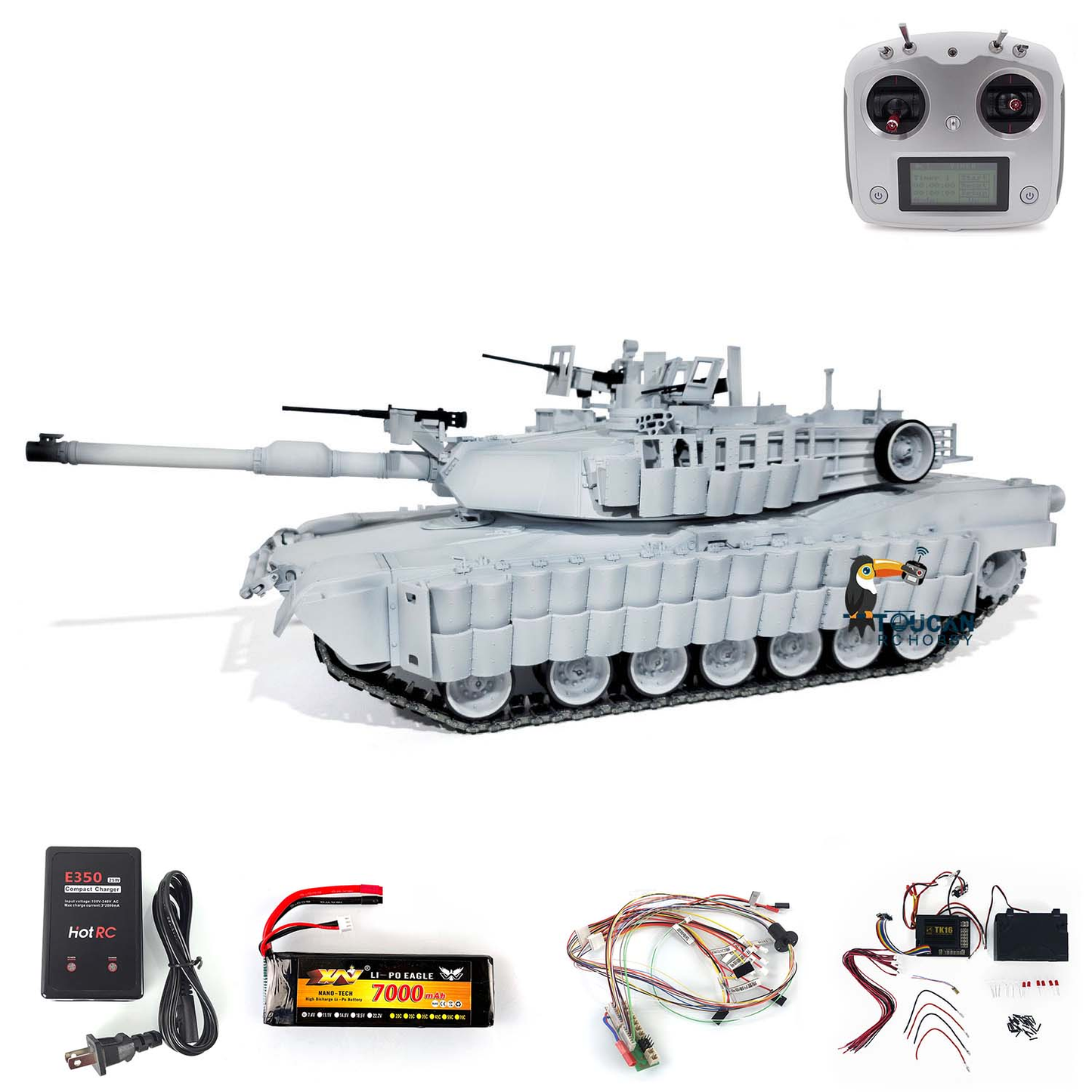 1/16 Abrams M1A2 Full Metal Military RC Tank 3918 TUSK II Electronic RTR Car Toy