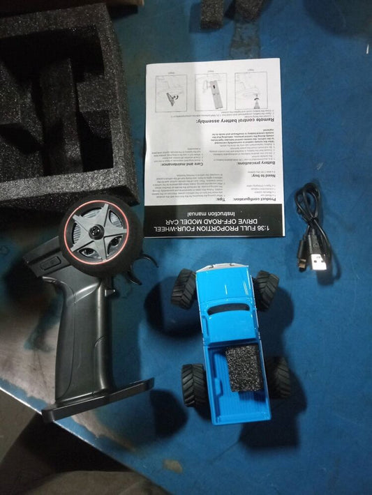 Second Hand US Stock JABAILE 3602 1/36 4WD 2.4G Radio Controlled Off Road Vehicles Mini Crawler Car Battery Lights RTR RC Toys Model Children Gift