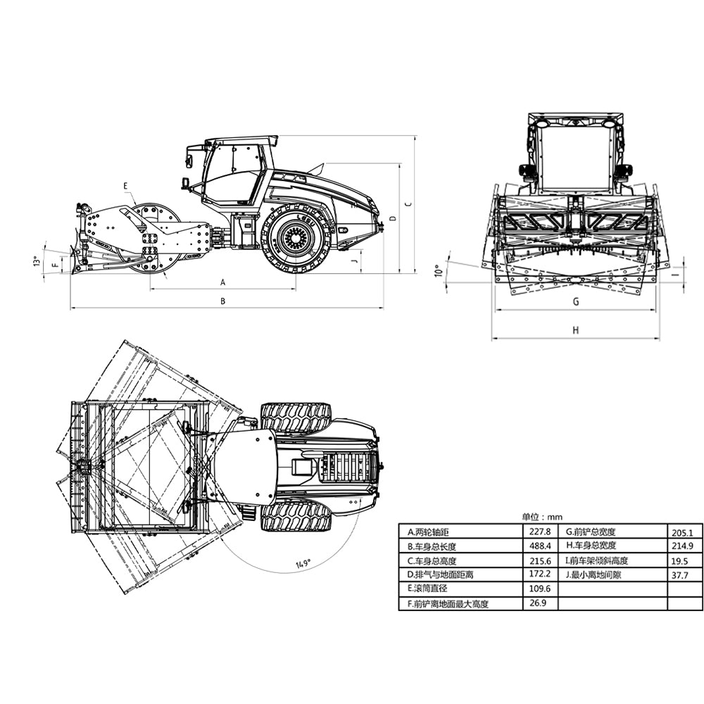 LESU 1/14 Aoue-H13ixc KIT Compacteur hydraulique RC A0009