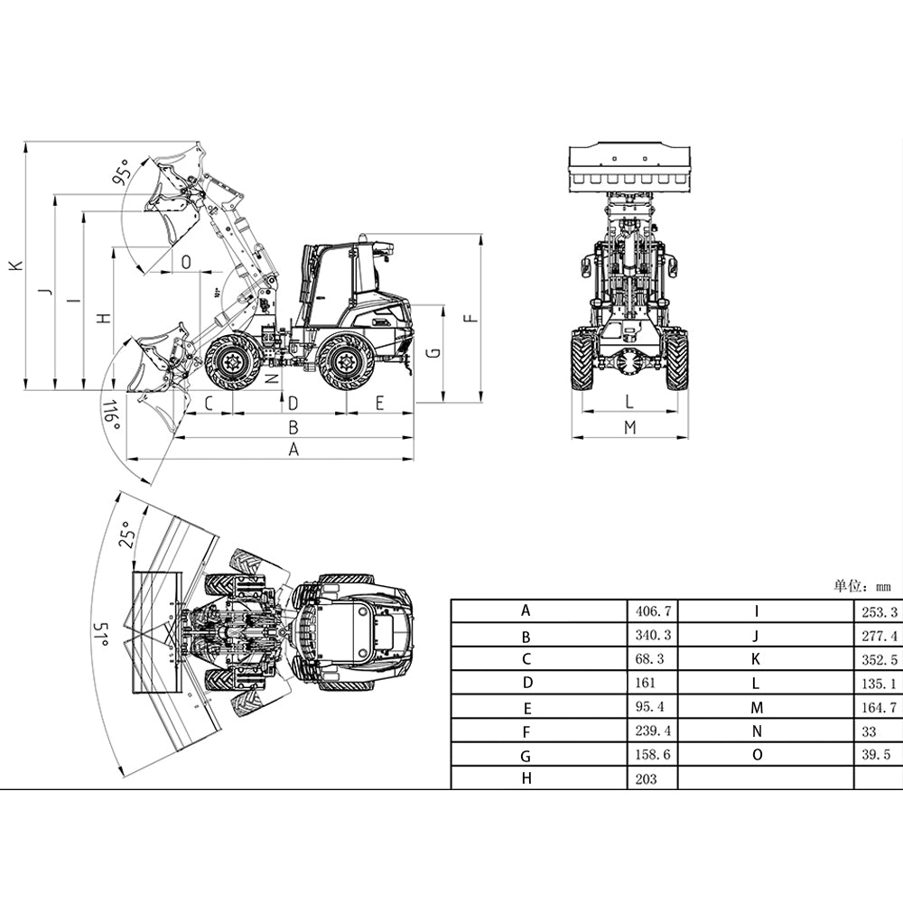 LESU Metal 1/14 RC Hydraulic Loader AOUE-MCL8 Remote Control Car Model Kits