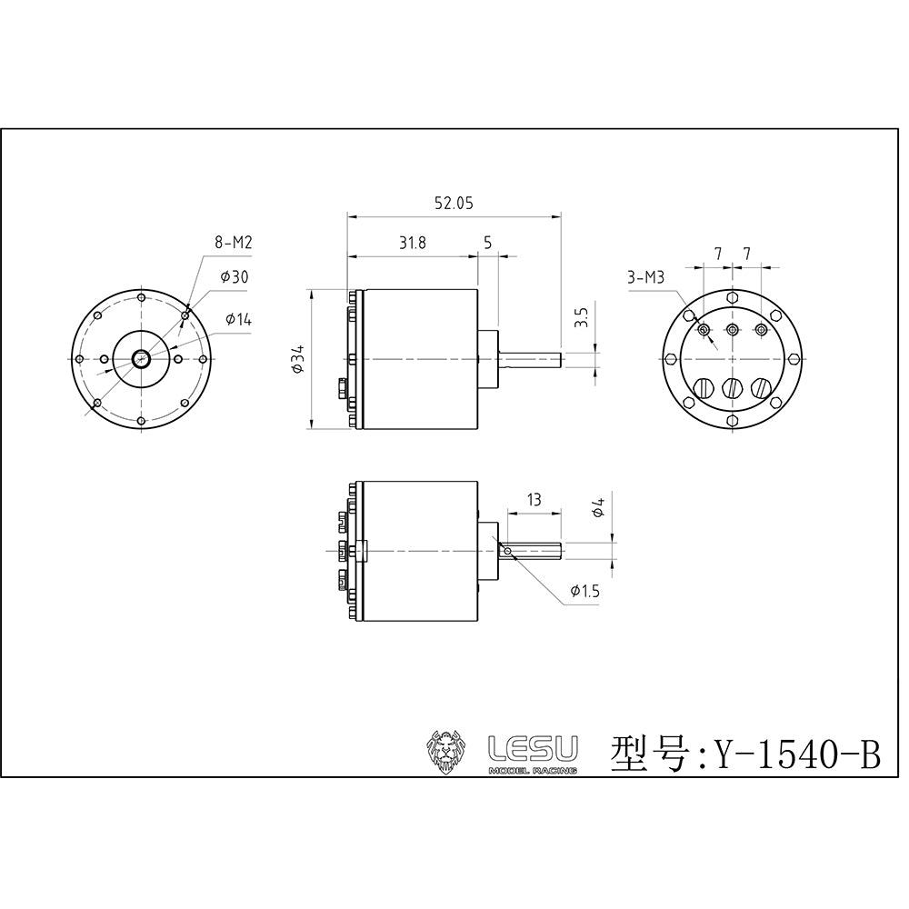 Moteur à huile hydraulique LESU pour camion-benne à benne basculante 1/14 RC