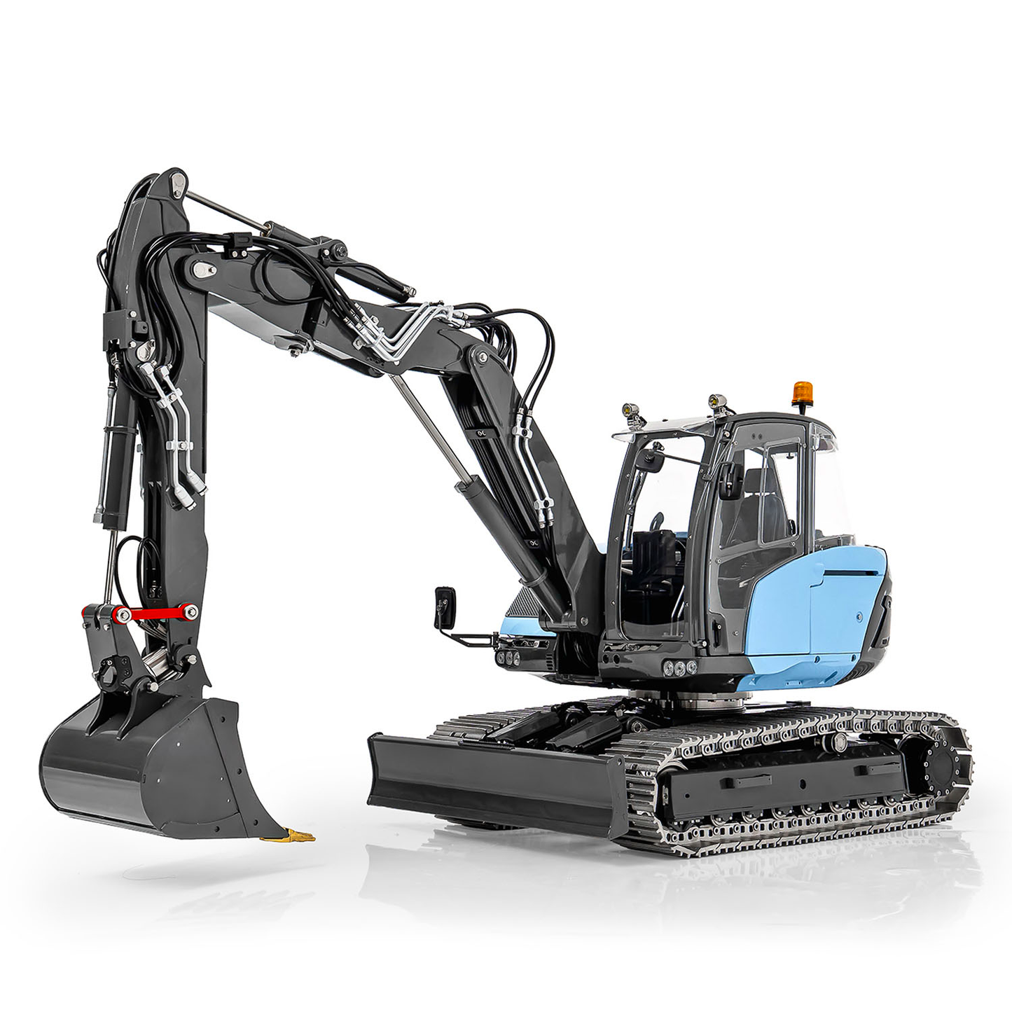 15MC LESU Metal 1/14 Hydraulic RC Excavator MC15 4 Arms Remote Control Digger Model 9 Ways Valve Dual Pumps Light Sound Radio Battery