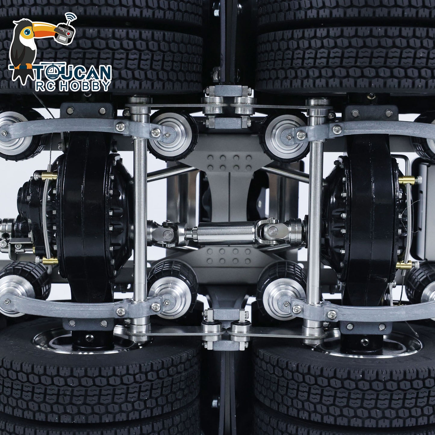 ScaleC RC articulated truck metal chassis structural build quality close up detail