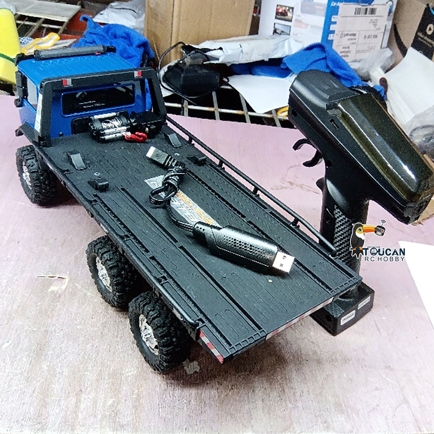 Second Hand US Stock CR18P Flatbed Truck 6x6 RTR RC Rock Crawler 1/18 Off-Road Truck 2-Speed Lights