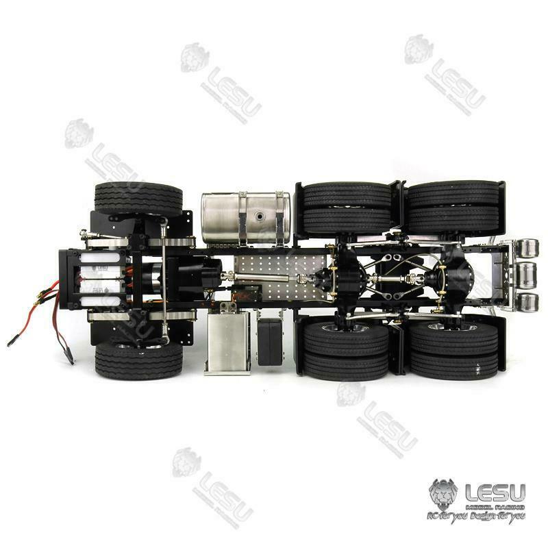 LESU 1/14 Metal 6*4 Chassis for Tractor Truck Model with 2Speed Transmission with 1/2 Transfer Case