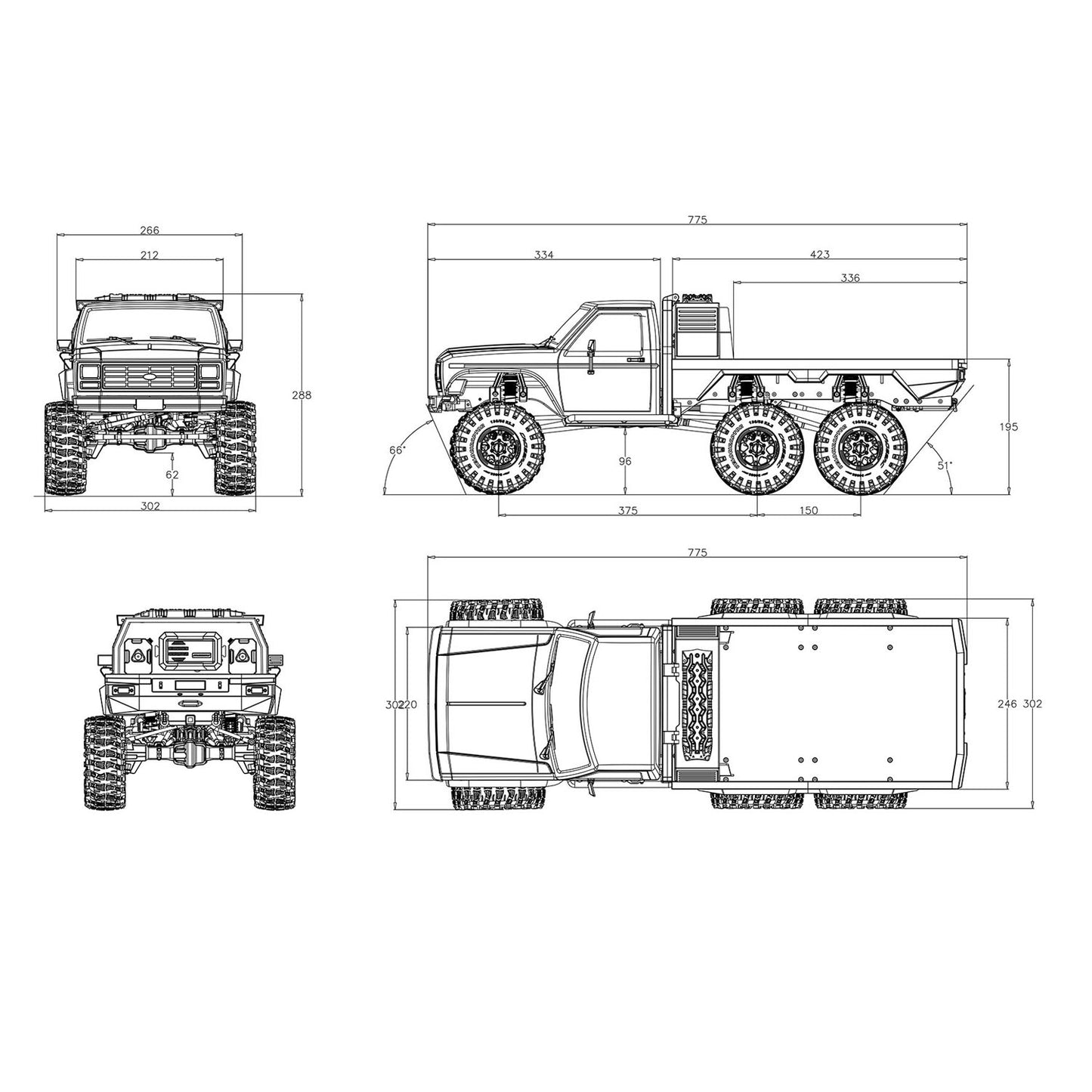 CORSSRC EMO XL 1/8 RC Crawler 6WD Off-road Hauler Vehicles