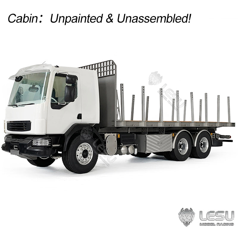 LESU 1/14 RC Flatbed Timber Truck Remote Control Lorry Car 6x4 Metal Chassis RWD Model Vehicle Light Sound Motor 2Speed