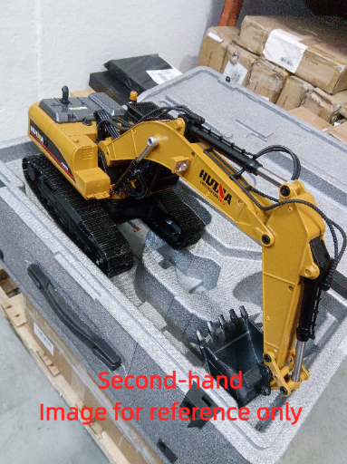 Second Hand US Stock HUINA New Upgrade 580 1/14 Metal Excavator Model Engineering Vehicle Electric Ball Grabber 360 Rotating Shear Claw Sound Lights