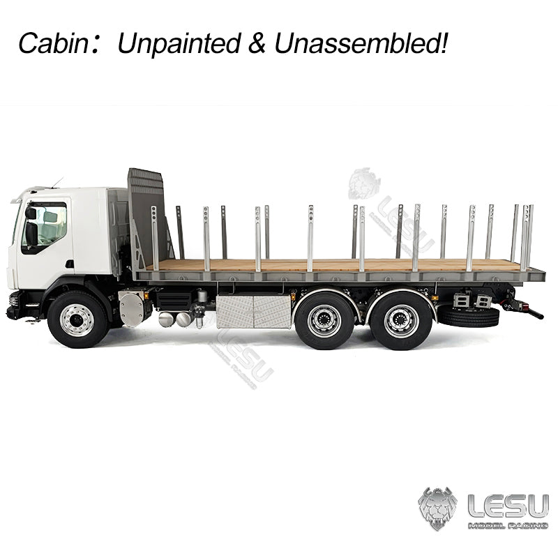 LESU 1/14 RC Flatbed Timber Truck Remote Control Lorry Car 6x4 Metal Chassis RWD Model Vehicle Light Sound Motor 2Speed