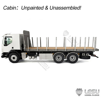 LESU 1/14 RC Flatbed Timber Truck Remote Control Lorry Car 6x4 Metal Chassis RWD Model Vehicle Light Sound Motor 2Speed