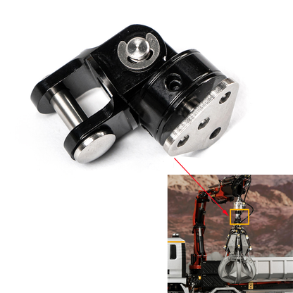 LESU 1/14 Metal RC Hydraulic Crane Attachments for Dump Truck Orange Peel Grab Clamshell Bucket Fork Brick Clamp Rotary Cylinder