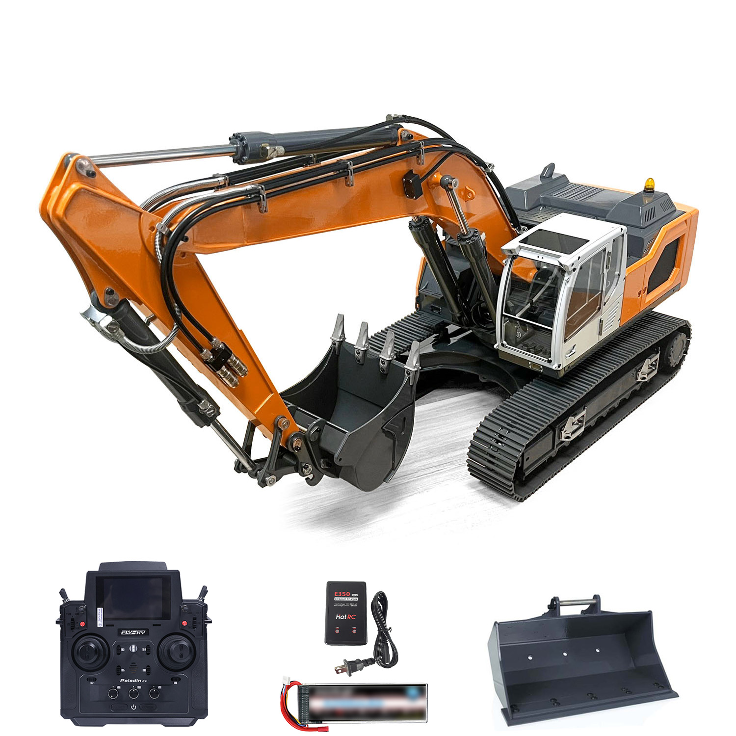 HFD2148 ★未使用★For Trex450用 スケールボディ EC-135 XDRC Metal 1/14 Hydraulic RTR 945 RC Excavator With 5CH Reversing