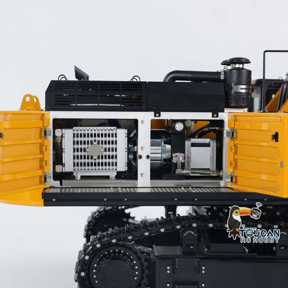 1/14 RC K980 Excavator internal structure detail with metal components and hydraulic mechanism