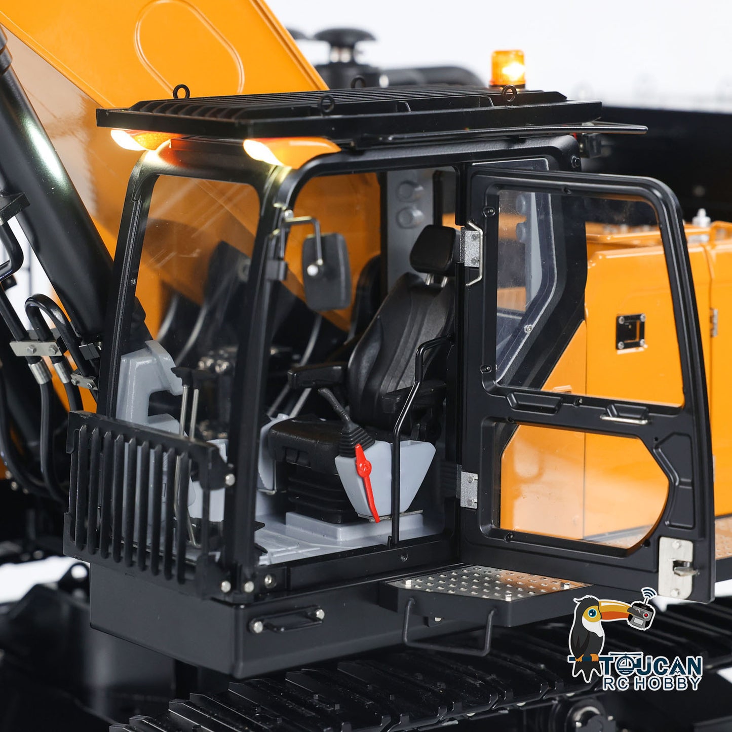 1/14 RC KABO K980 Excavator cab detail with realistic interior and scale design