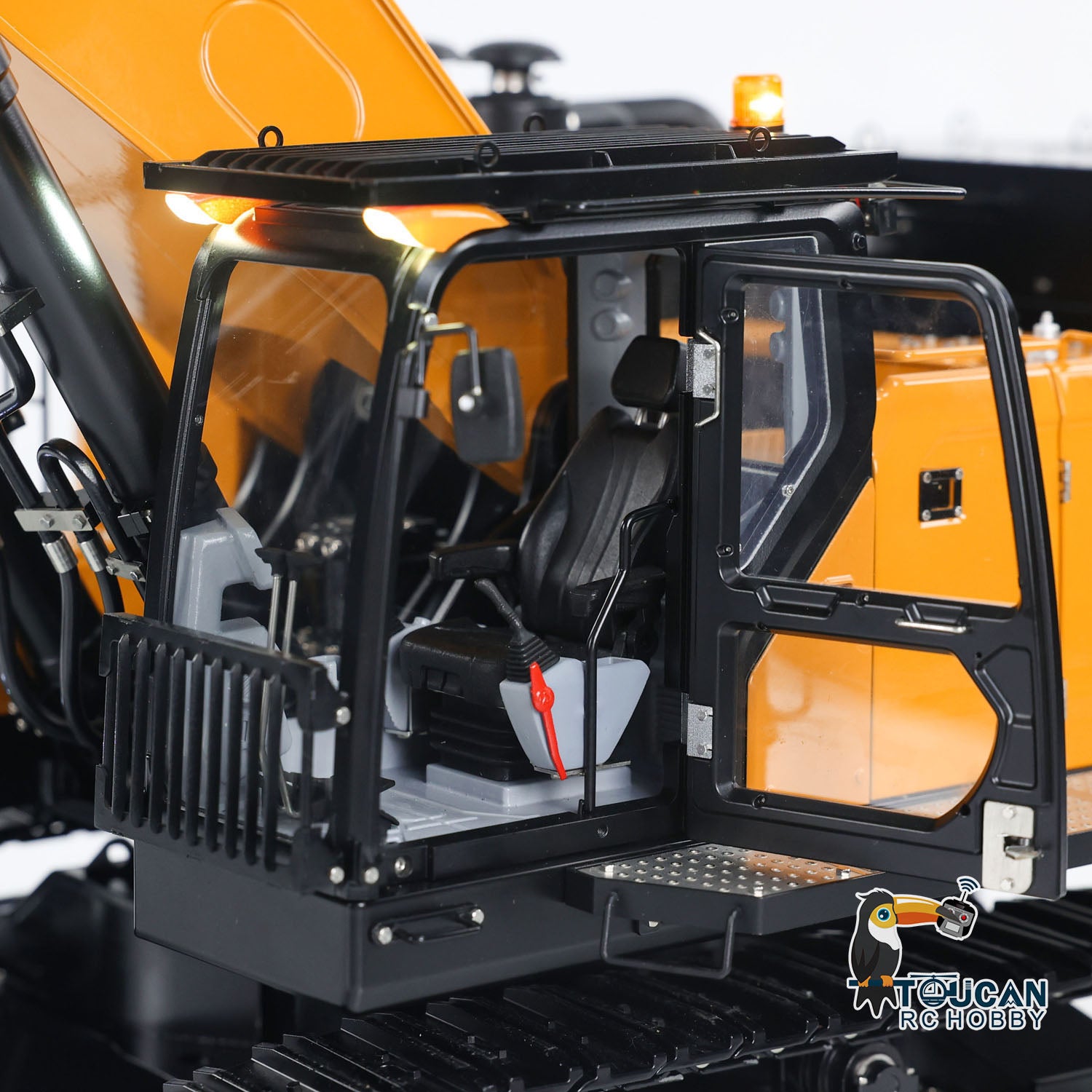 1/14 RC KABO K980 Excavator cab detail with realistic interior and scale design