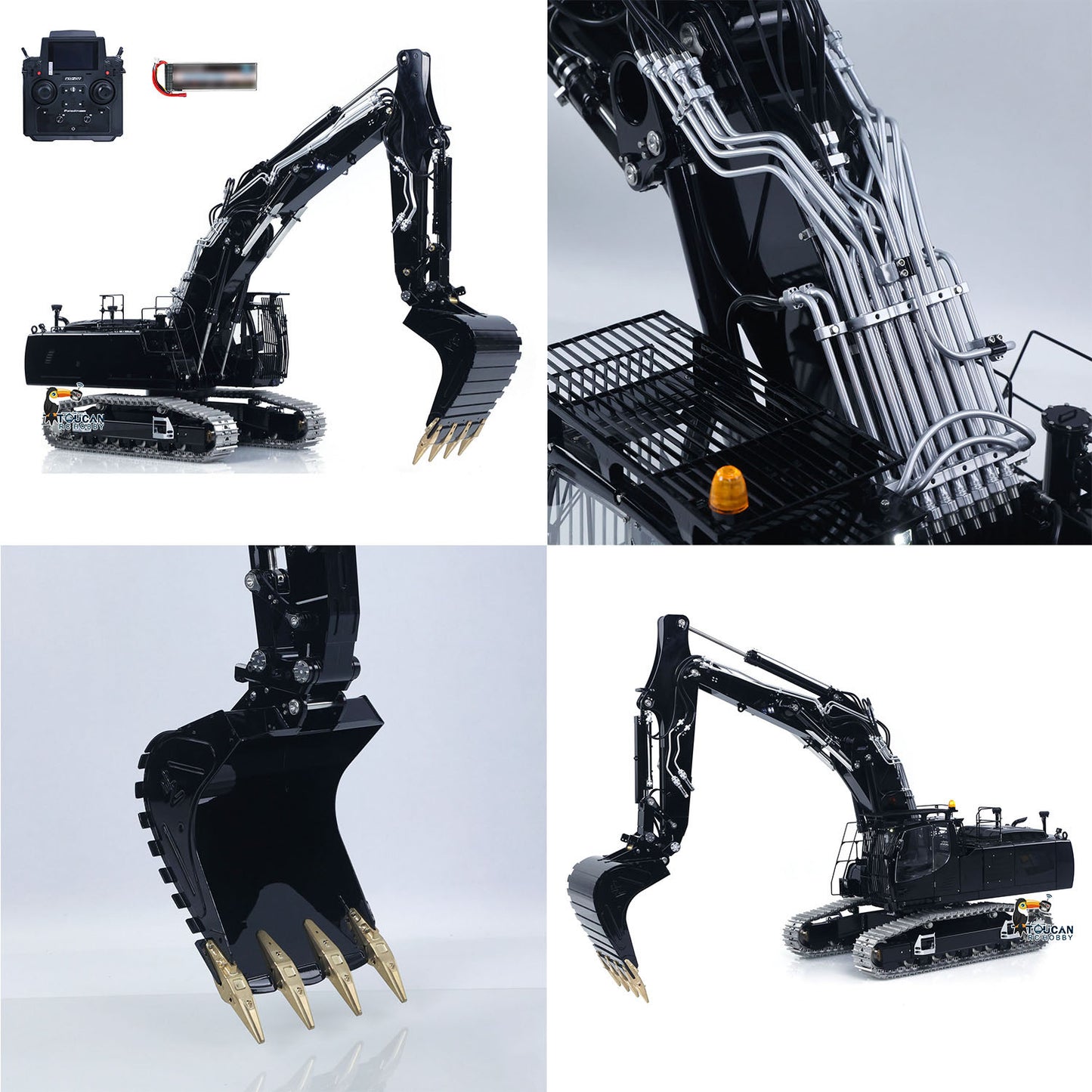 1/14 RC LS Crawler Excavator scale detail with metal parts and realistic construction design