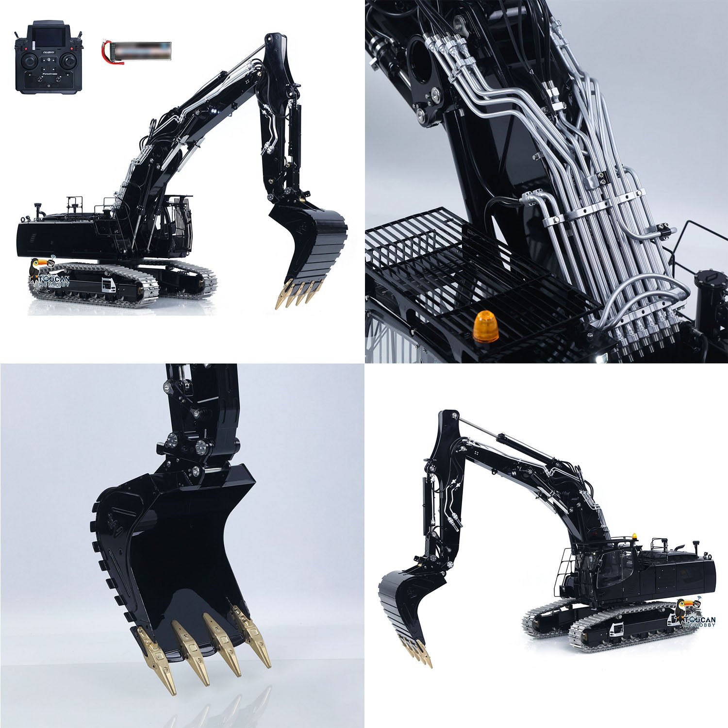 1/14 RC LS Crawler Excavator scale detail with metal parts and realistic construction design