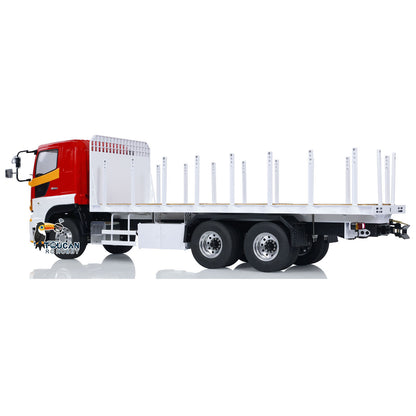 1/14 RC LS Flatbed Fence Cargo Truck side view with metal chassis and realistic scale design