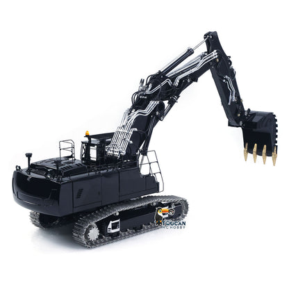 1/14 RC LS Metal Hydraulic Excavator right rear view with realistic construction vehicle details