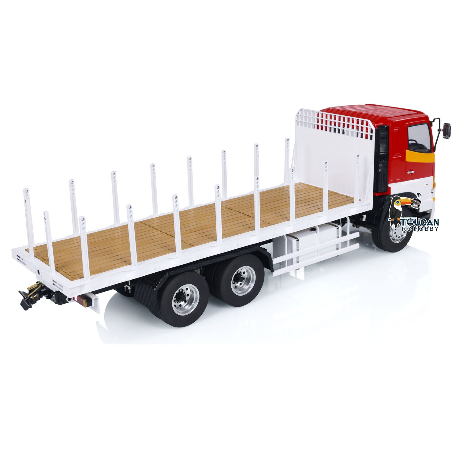 1/14 RC LS TOUCAN Fence Cargo Truck rear angle view with detailed flatbed structure