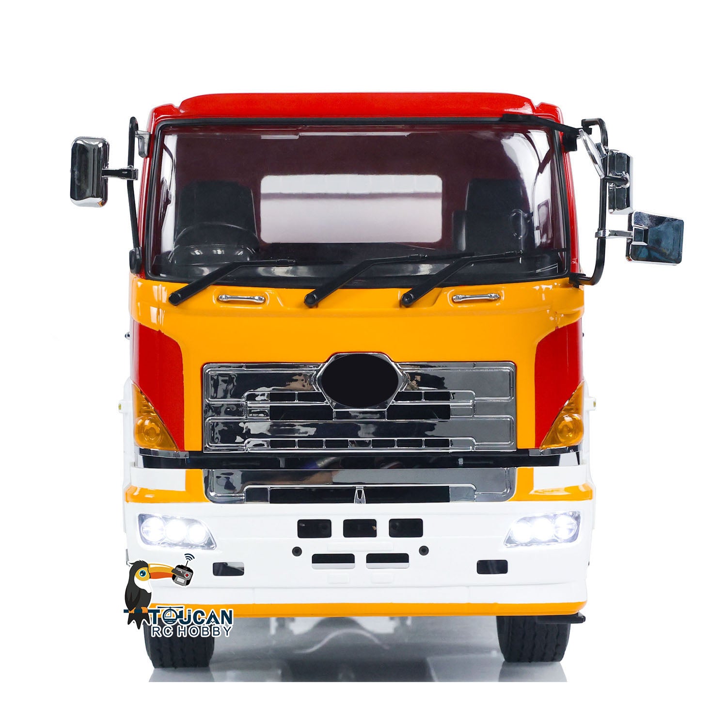 1/14 RC LS TOUCAN Truck front view with realistic cab design and LED light system