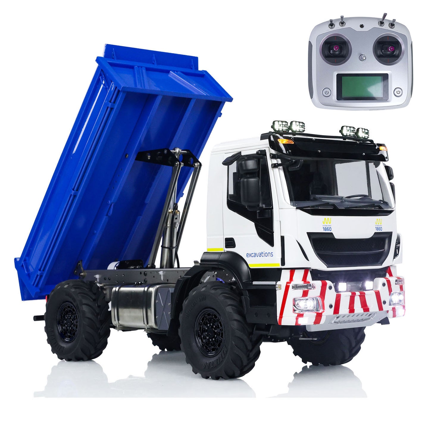 1/14 RC MD Metal Tipper Truck with remote controller and hydraulic dumping system