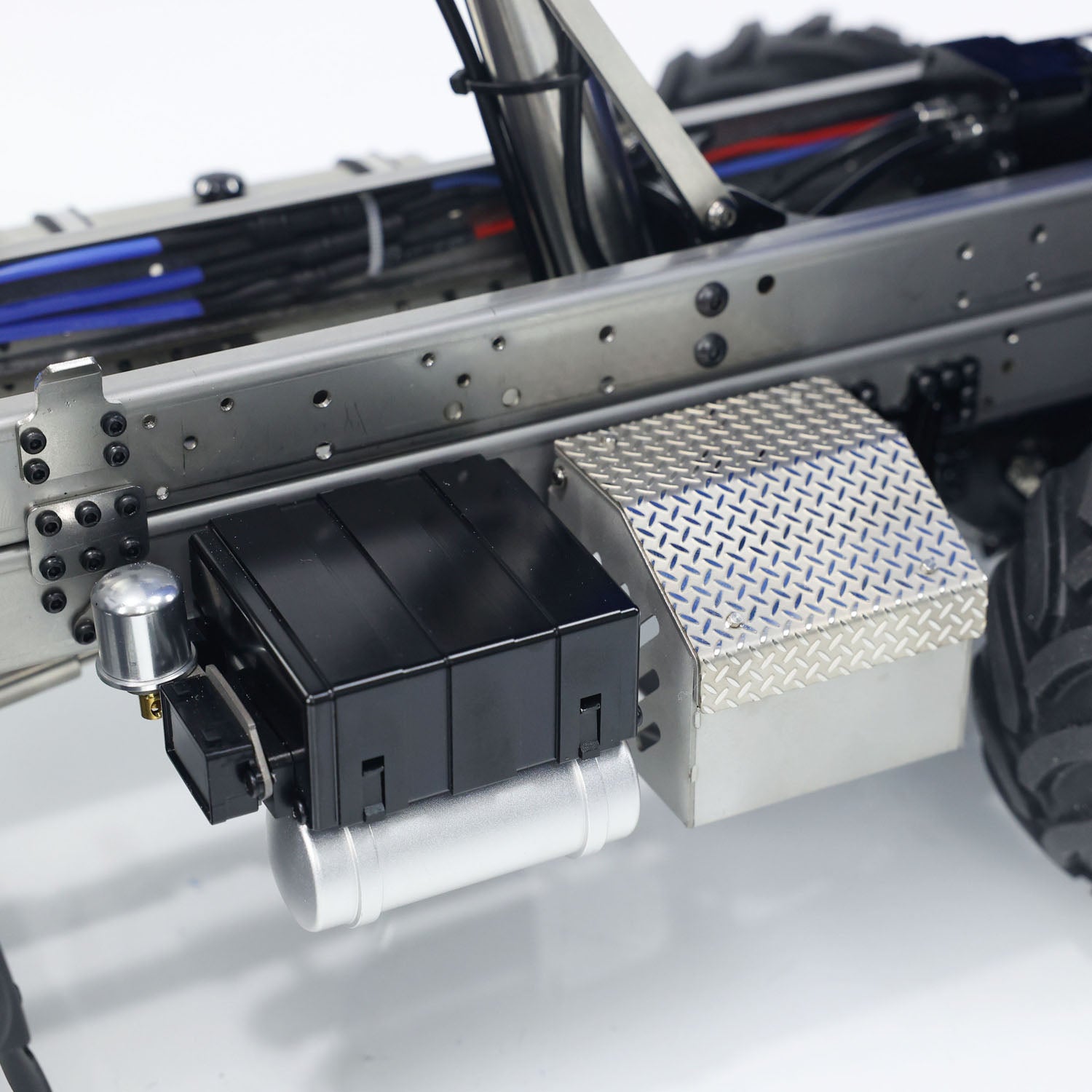 1/14 RC MD Metal Truck frame chassis detail with durable off road structure