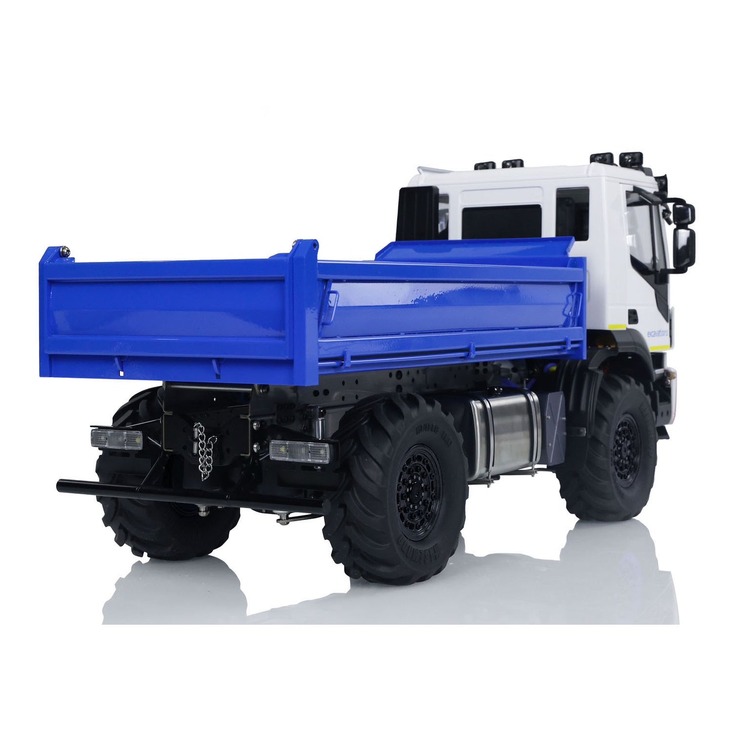 1/14 RC MD Tipper Truck rear angle view with hydraulic dump bed and realistic details