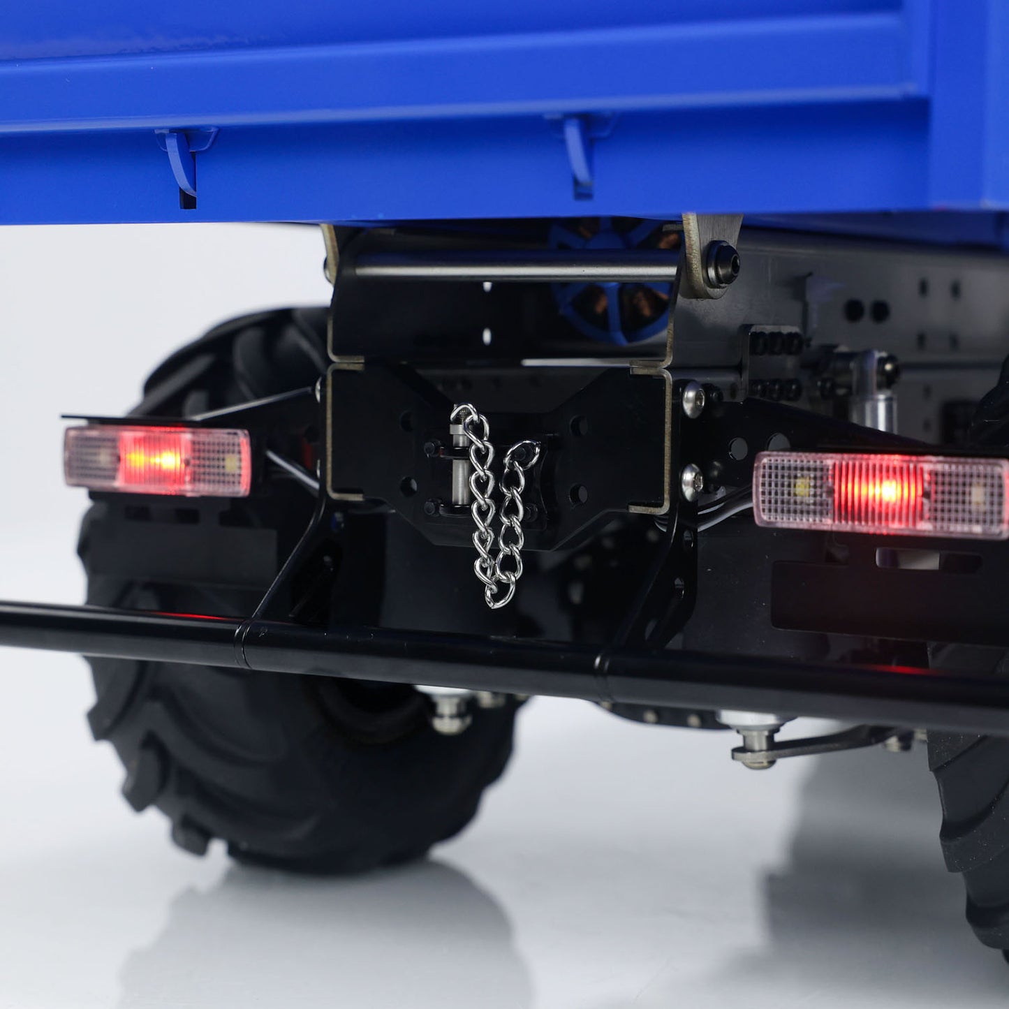 1/14 RC MD Tipper Truck rear light detail with realistic scale truck accessories