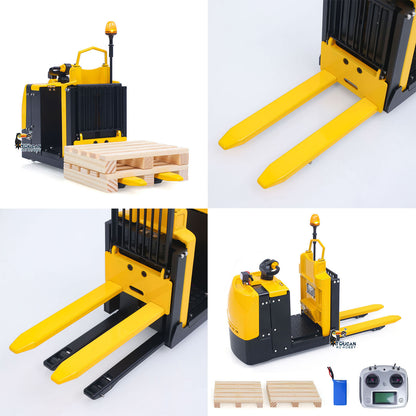 1/14 RC Metal HTM Electric Forklift right rear view with realistic industrial vehicle appearance