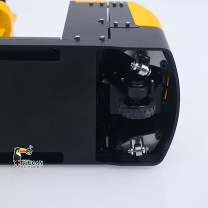 1/14 RC Metal HTM Forklift wheel and tire detail with durable industrial vehicle design