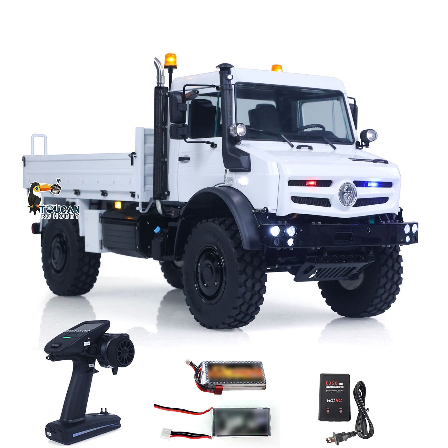 1/14 RC Metal U4023 All Terrain Truck front angle with LED lights and realistic details