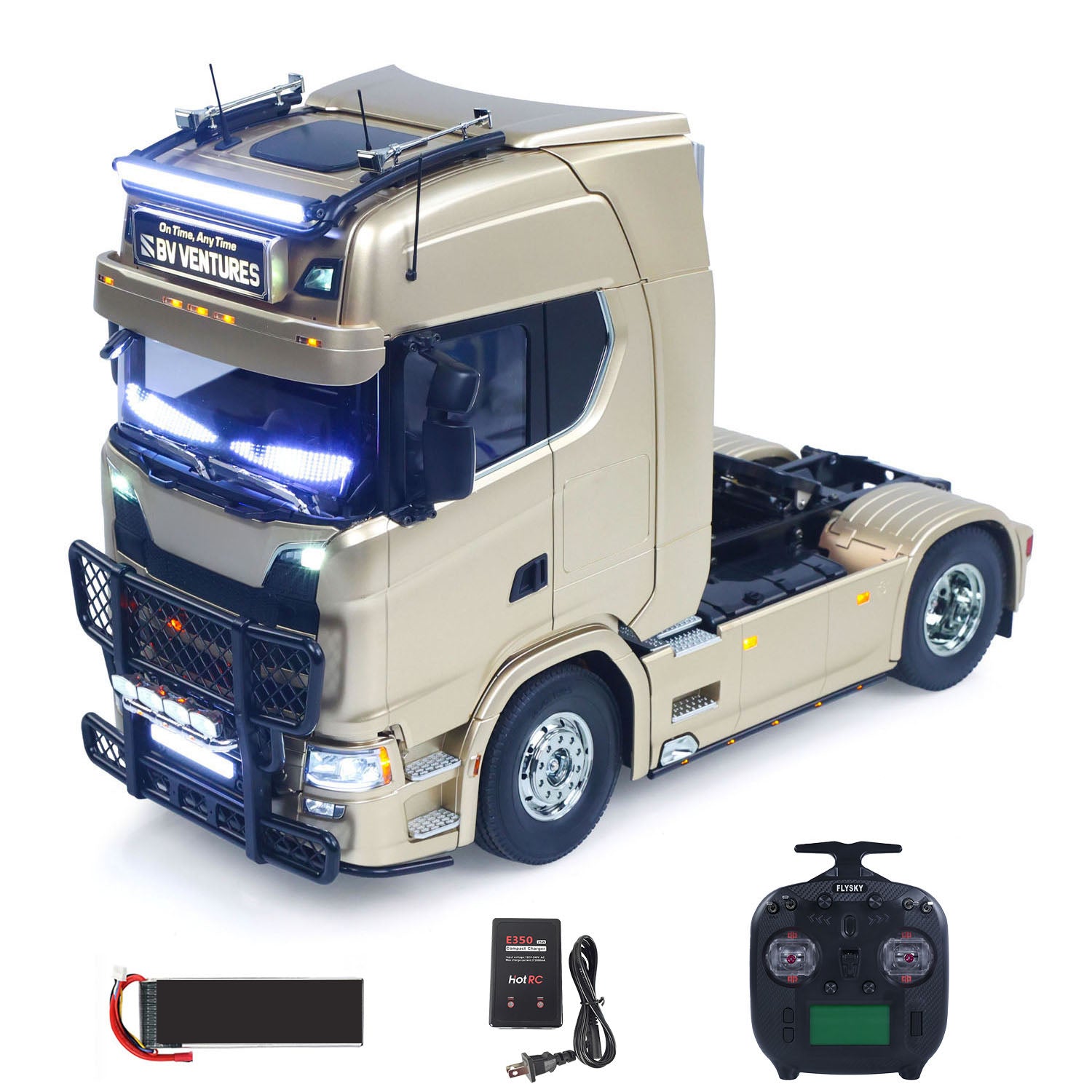 1/14 RC TOUCAN 4x2 Tractor Truck left front view with detailed cab and scale appearance
