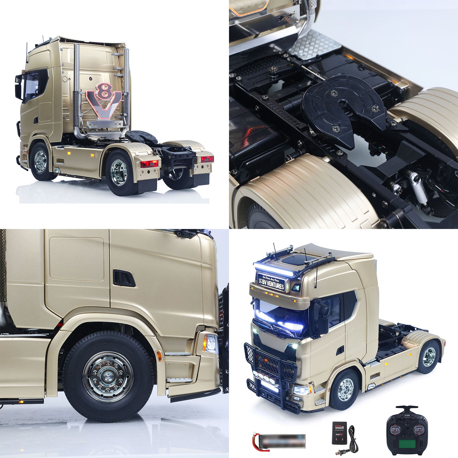 1/14 RC TOUCAN Tractor Truck scale detail with realistic cab decorations and accessories