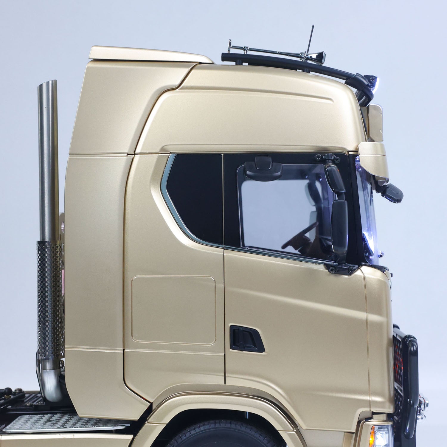1/14 RC TOUCAN Truck cab side detail with realistic scale body and electric windshield wiper