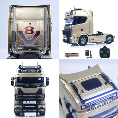 1/14 RC TOUCAN Truck top angle view with roof light bar and detailed accessories