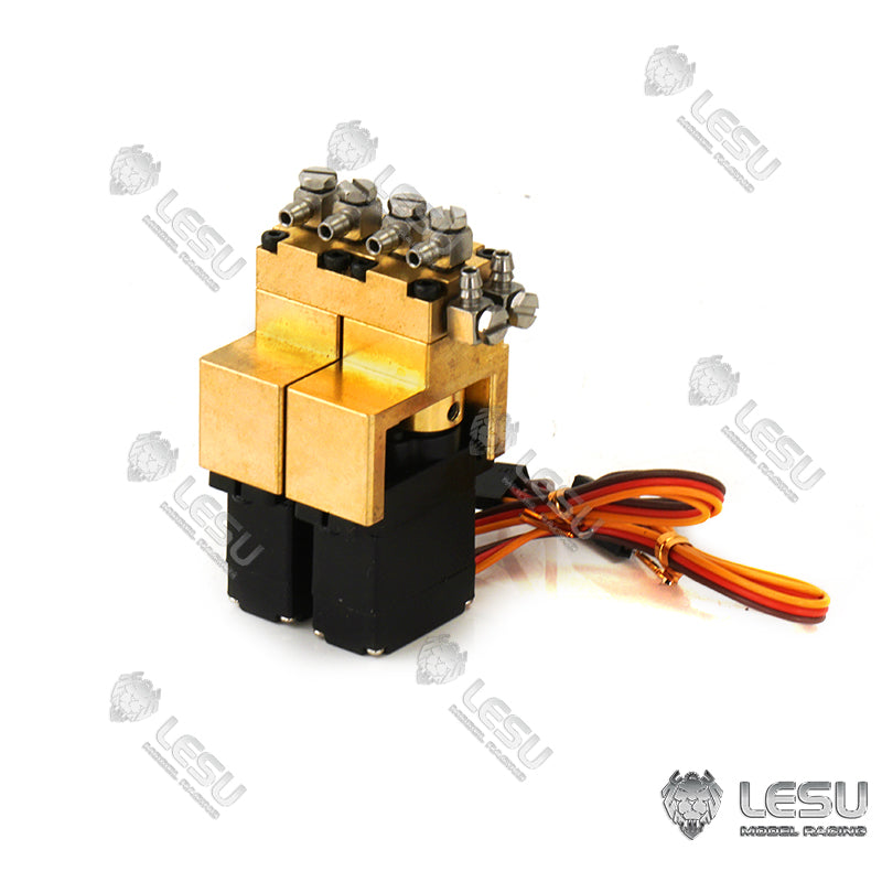 1/2/3/4/5/6/7 Channel Directional Valve LESU Hydraulic Brass Reversing Valve for 1/14 RC Model