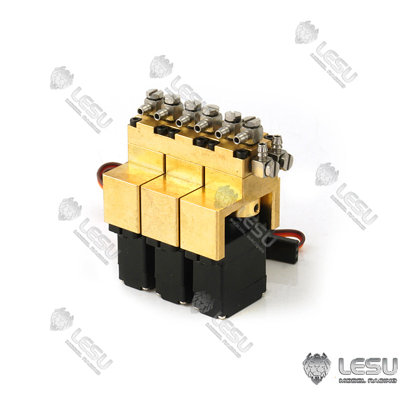 1/2/3/4/5/6/7 Channel Directional Valve LESU Hydraulic Brass Reversing Valve for 1/14 RC Model