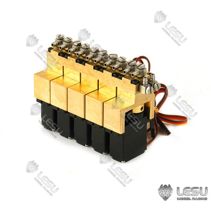 1/2/3/4/5/6/7 Channel Directional Valve LESU Hydraulic Brass Reversing Valve for 1/14 RC Model