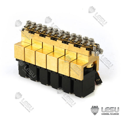 1/2/3/4/5/6/7 Channel Directional Valve LESU Hydraulic Brass Reversing Valve for 1/14 RC Model