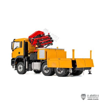 LESU 6X6 Metal 1/14 RC Hydraulic Crane Truck 3Speed Remote Control Lorry Car 7CH Valve 4MPA 6 Outriggers Sound Axle Diff Lock