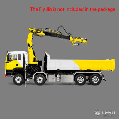 LESU 1/14 Metal RC Hydraulic Hook Lift Dumper Z0124/Z0125 8x8 Crane Dump Truck Model with 3 Speed Transmission LED Lights Sound System